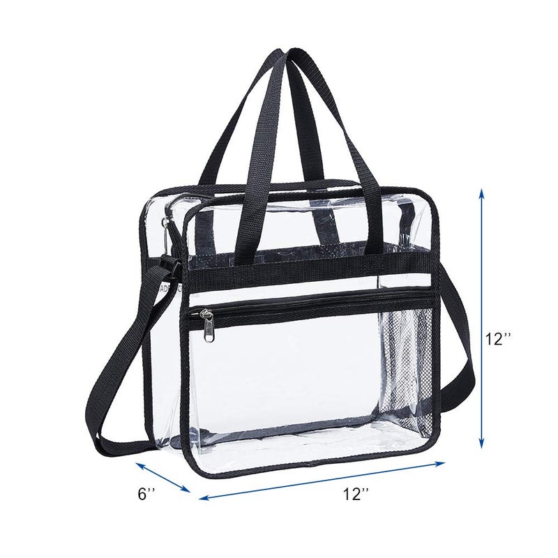 Clearworld Clear Bag Stadium Approved,Security Approved Clear Tote Bag for Work Games Concerts-12"X12"X6" - Image 5